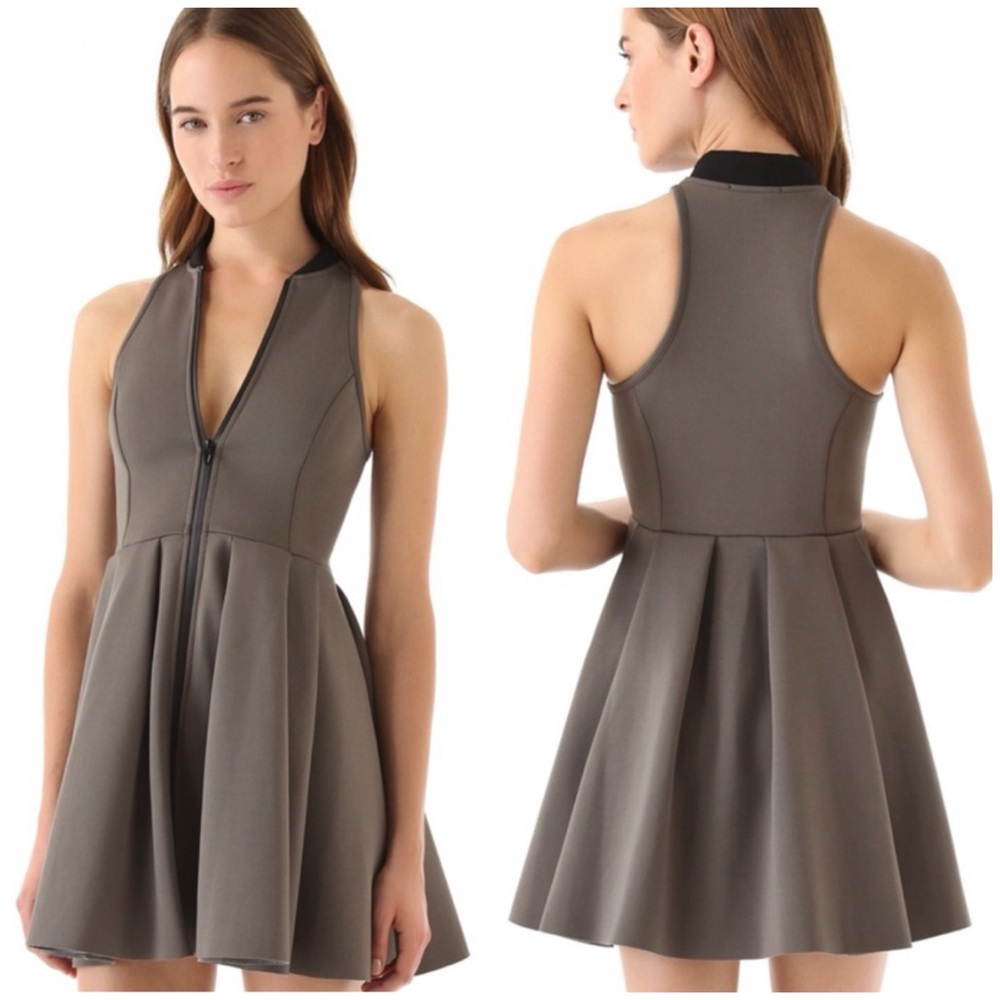 T By Alexander Wang Neoprene Green Mini‎ Dress Size S